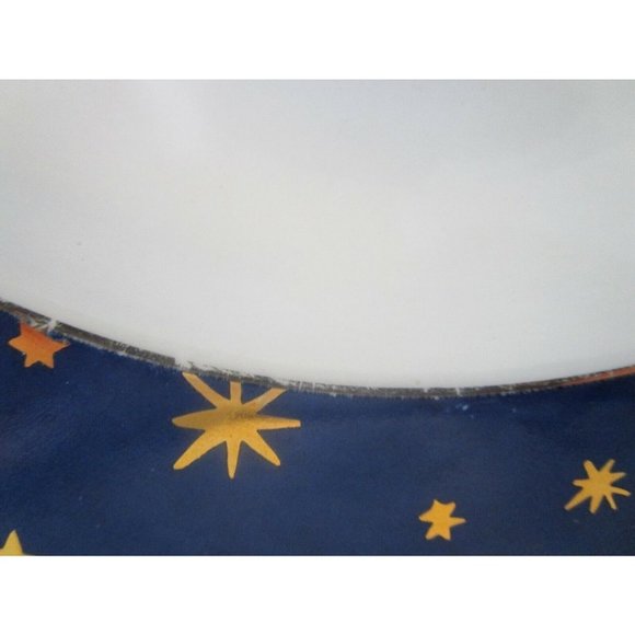 Galaxy by Sakura Rim Soup Bowl14kt Gold Stars on Dark Blue Fine Porcelain EUC - Picture 5 of 11